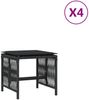 vidaXL Gartenhocker mit Kissen 4 Stk. Schwarz 41x41x36 cm Poly Rattan 365056 Bild 2