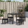 vidaXL Gartenhocker mit Kissen 4 Stk. Schwarz 41x41x36 cm Poly Rattan 365056 Bild 3