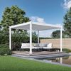 Weide E-Deluxe | elektrische Pergola mit LED | Voll Aluminium | 3,6 x 4 M | motorisiertes Lamellendach weiß Bild 2