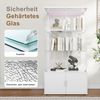 Simurq Glasvitrine Standvitrine aus Glas mit LED, Vitrinenschrank Schrank für Sammlung (Glas Vitrine mit 2 Glastür und 3 Lagen, Glasschrank mit Schloss) Vitrine aus Glas, perfekt für Sammler, Sammelvitrine Bild 3