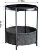 Runder Beistelltisch mit Stoffkorb Moderner Stil Schwarz Bild 3
