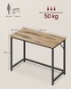 VASAGLE Tisch, Computertisch, Bürotisch, 100 x 50 x 76 cm, für Arbeitszimmer, Schlafzimmer, Wohnzimmer, kamelbraun-tintenschwarz Bild 5