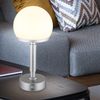 LED Tischleuchte, Touchdimmer, Pilz, Akku, silber, H 29,5 cm Bild 4