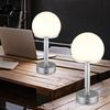 LED Tischleuchte, Touchdimmer, Pilz, Akku, silber, H 29,5 cm Bild 5