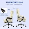 Vinsetto Bürostuhl Drehstuhl mit Wippfunktion, Fußstütze (Chefsessel, 1 St), bis 135kg Belastbar, Beige Bild 3
