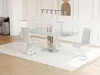 Vente-unique - Esstisch ausziehbar - Glas & Metall - Weiß - TALICIA Bild 2