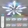 oyajia Deckenleuchte Leise Deckenventilator mit Beleuchtung, Luftzirkulation Beleuchtung, RGB-Hintergrundbeleuchtung, LED fest integriert, kaltweiß, warmweiß, neutralweiß, RGB, Luftzirkulation Beleuchtung für Wohnzimmer Schlafzimmer Küche, 60×14cm Bild 2