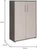 Dmora 2-türiger MehrzweckschrankAngie, Hilfsschrank, Schuhschrank, Multifunktions-Bücherregal mit 2 Türen, 79x34h118 cm, Zement und Weiß Bild 3