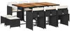 vidaXL 11-tlg. Garten-Essgruppe mit Kissen Schwarz Poly Rattan 3277922 Bild 2