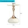 Beistelltisch rund H 54 x T 38 x B 38 cm, Metall in Weiß/Gold, platzsparendes Design Bild 5