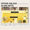 SeedWave Buffet Küchenschrank Mehrzweckschrank mit LED-Beleuchtung, Glas-Schiebetüren Bodenstehendes Küchenbuffet mit 5 verstellbaren Einlegeböden Bild 3