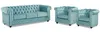 Vente-unique - CHESTERFIELD Sofa and armchair set SamtStoff Blau - B 78 cm88 cm x H 72 cm x L 205 cm82 cm Bild 3