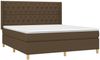 vidaXL Boxspringbett mit Matratze Stoff Dunkelbraun 160x200 cm, Härtegrad: H2 [3132244] Bild 3