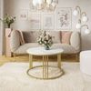 Lookway Couchtisch LORI LEVANTO mit goldenem Gestell (1x Couchtisch), Durchmesser: ⌀70 cm Bild 2