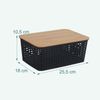 Relaxdays Aufbewahrungsbox mit Bambusdeckel im Set Bild 4