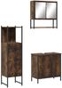 vidaXL 3-tlg. Badmöbel-Set Räuchereiche Holzwerkstoff 3214702 Bild 2