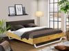 Möbel-Eins CURBY Kufenbett mit Polster-Kopfteil, Material Massivholz, rustikale Altholzoptik, Fichte, Kufen Weiß natur 160x200 cm Kunstleder Braun Bild 2