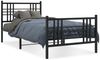 vidaXL Bettgestell mit Kopf- und Fußteil Metall Schwarz 90x200 cm 376335 Bild 2