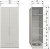 Kleiderschrank Split aus Kiefernholz Hellgrau, 95 cm Bild 5