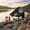 SONGMICS Faltbarer Outdoor Stuhl 2er Set, höhenverstellbarer Campingstuhl mit Stahlrahmen, 2 Seitentaschen, für Reisen, schwarz Bild 2