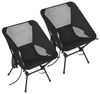 SONGMICS Faltbarer Outdoor Stuhl 2er Set, höhenverstellbarer Campingstuhl mit Stahlrahmen, 2 Seitentaschen, für Reisen, schwarz Bild 3