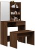 vidaXL Schminktisch-Set Braun Eichen-Optik 74,5x40x141 cm 3114146 Bild 3