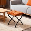 Loungesessel Set mit Hocker, Polyester Bezug, Metallgestell, bis 150kg, ergonomisch, klappbar, für Wohnzimmer Garten,orange Bild 3