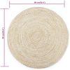 vidaXL Teppich Handgefertigt Jute Weiß und Natur 90 cm 133722 Bild 5