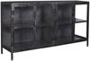 KAWOLA Sideboard BREST Vitrine Metall schwarz 4 Türen 92 x 40 x 180 cm Bild 3