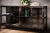KAWOLA Sideboard BREST Vitrine Metall schwarz 4 Türen 92 x 40 x 180 cm Bild 2