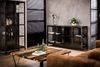 KAWOLA Sideboard BREST Vitrine Metall schwarz 4 Türen 92 x 40 x 180 cm Bild 4