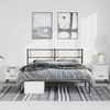 Doppelbett, Bettgestell Modernen mit Kopfteil Metall Schwarz 150x200 cm d526e Bild 3