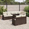 vidaXL Gartensofa-set mit Speicher 9 pcs Braun und Creme Poly-Rattan 3348664 Bild 3