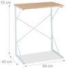 Kleiner Schreibtisch, Mini, MDF, Metall, PVC, Braun/Weiß, 75 x 60 x 40 cm Bild 4