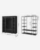 SONGMICS Kleiderschrank, 2er Set, Stoffschrank, mit Kleiderstange und Ablagen, Stoffüberzug schwarz, 150 x 45 x 175 cm Bild 5