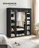 SONGMICS Kleiderschrank, 2er Set, Stoffschrank, mit Kleiderstange und Ablagen, Stoffüberzug schwarz, 150 x 45 x 175 cm Bild 2