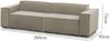 Dmora 3-Sitzer festes Sofa Argo, lineares modulares Sofa, modernes Wohnzimmersofa aus Stoff, 100 % Made in Italy, 260 x 95 x 70 cm, Taupe Bild 3