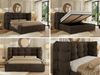 Polsterbett FLONELLE CLASSIC 200 x 200 cm mit Stauraum, Federholzlattenrost, Massivholzrahmen, gestepptes Kopfteil Gasdruckfeder Schlafzimmerbett - Braun Samt Bild 2