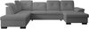 Ecksofa Mondo, Sofa mit Schlaffunktion und Bettkasten, Couch U-Form, Sofa Links, Chenille-Stoff WIND, 329 x 103 x 215 cm, Dunkelgrau Bild 2
