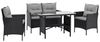 SVITA Garten-Essgruppe DALLAS, Polyrattan, 4-teilig, Outdoor Set, 2 Sessel, 2er-Sofa, Esstisch Bild 4