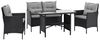SVITA Garten-Essgruppe DALLAS, Polyrattan, 4-teilig, Outdoor Set, 2 Sessel, 2er-Sofa, Esstisch Bild 5