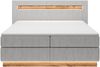 Selsey 'Oski' Doppelbett, Boxspringbett mit Topper, Beleuchtung und Samtbezug, hellgrau, 140x200 cm Bild 3