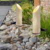 2er Set LED Solar-Steckleuchte, Bambus, Stanzungen, H 79,5 cm Bild 5