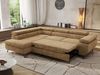 MKS Möbel 'Pablo L-Form' Ecksofa mit Schlaffunktion, verstellbare Kopfstützen, Hellbraun, Schenille grob, ohne Topper, Links Bild 4