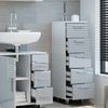Badschrank Ilias Weiß Hochglanz 30 x 95 cm Vicco Bild 5