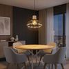 LED Pendelleuchte, Travertine Stein, schwarz, Kristalle, D 38 cm Bild 3