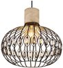 LED Pendelleuchte, Travertine Stein, schwarz, Kristalle, D 38 cm Bild 5