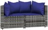 vidaXL 3-tlg. Garten-Lounge-Set mit Kissen Grau Poly Rattan 319855 Bild 3