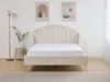 Vente-unique - SAGALI Bett SamtStoff Beige - B 203 cm x H 126 cm x L 158 cm Bild 2