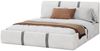 FDM Polsterbett Bettrahmen Bettgestell 90x200, 120x200, 140x200, 160x200, 180x200cm (MADE IN EU - mit hochwertigem Velours Bezug Trinity, Bettrahmen, Bett, Optional mit Matratze bestellbar, mit großen gepolsterten Kopfteil, mit Bettkasten zum aufklappe... Bild 3